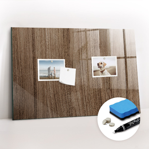 Magnetic glass board Dark wood