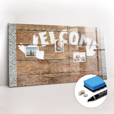 Magnetic marker board Welcome sign