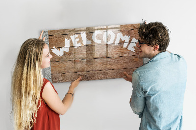 Magnetic glass board Welcome sign