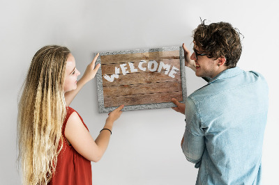 Magnetic marker board Welcome sign