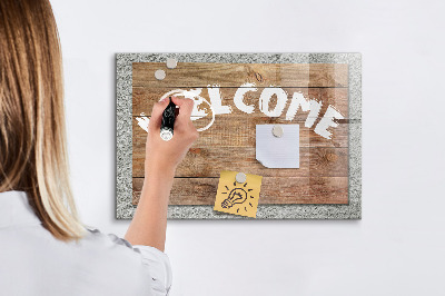 Magnetic glass board Welcome sign