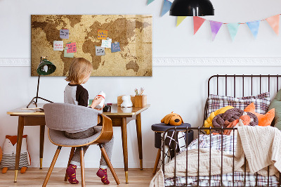 Magnetic marker board Vintage world map