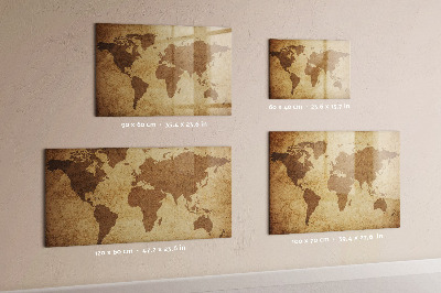Magnetic marker board Vintage world map