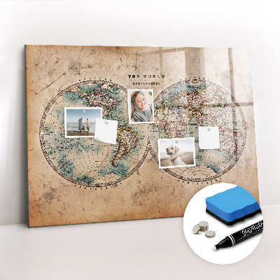 Magnetic marker board World globe map