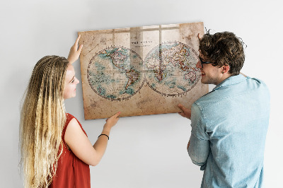 Magnetic marker board World globe map