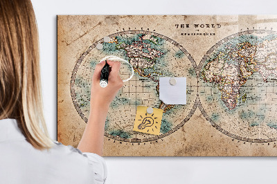 Magnetic marker board World globe map