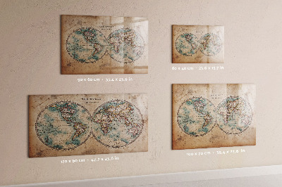 Magnetic marker board World globe map