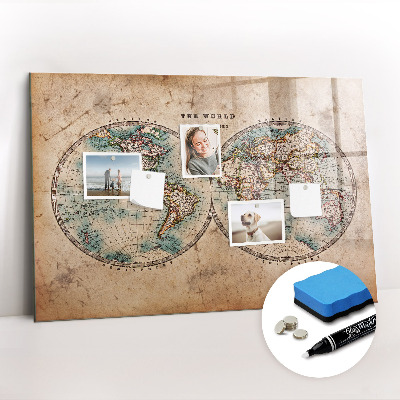 Magnetic marker board World globe map