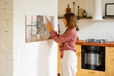 Magnetic marker board World globe map