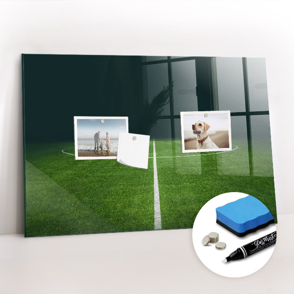 Glass dry erase board magnetic Football field