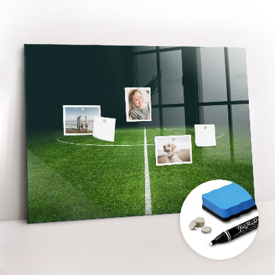 Glass dry erase board magnetic Football field