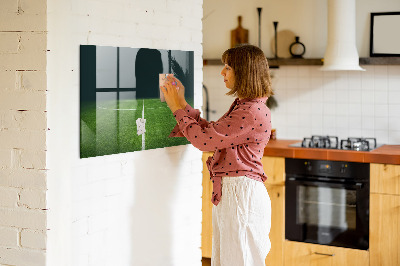 Glass dry erase board magnetic Football field