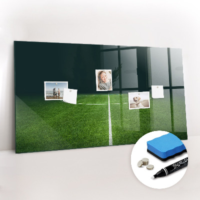 Glass dry erase board magnetic Football field