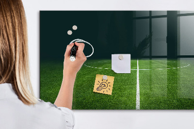 Glass dry erase board magnetic Football field