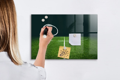 Glass dry erase board magnetic Football field