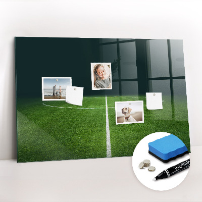 Glass dry erase board magnetic Football field