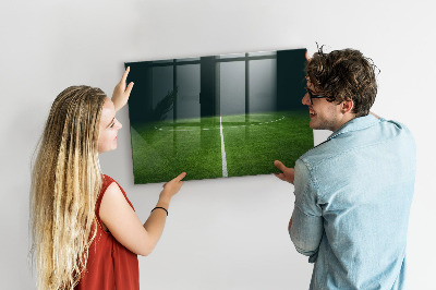 Glass dry erase board magnetic Football field