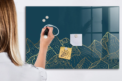 Magnetic marker board Sketch of mountains