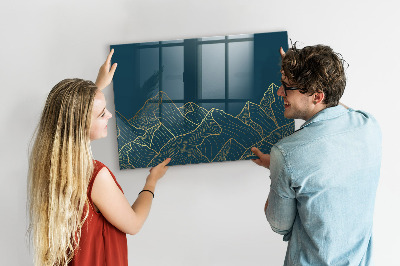 Magnetic marker board Sketch of mountains