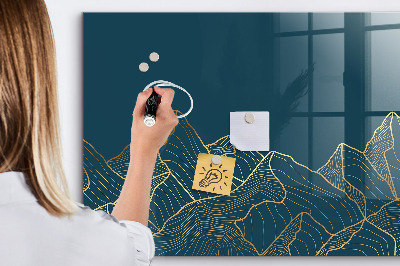 Magnetic marker board Sketch of mountains