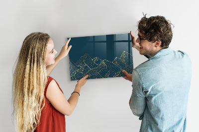 Magnetic marker board Sketch of mountains