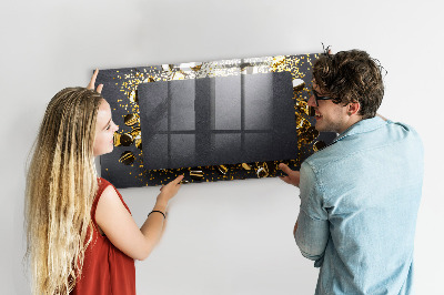 Magnetic glass board Golden confetti