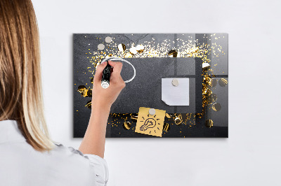 Magnetic glass board Golden confetti