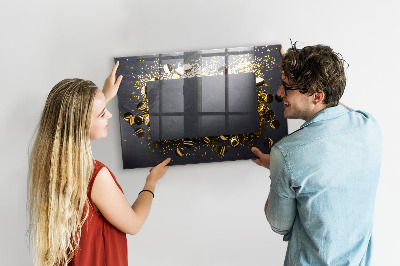 Magnetic glass board Golden confetti