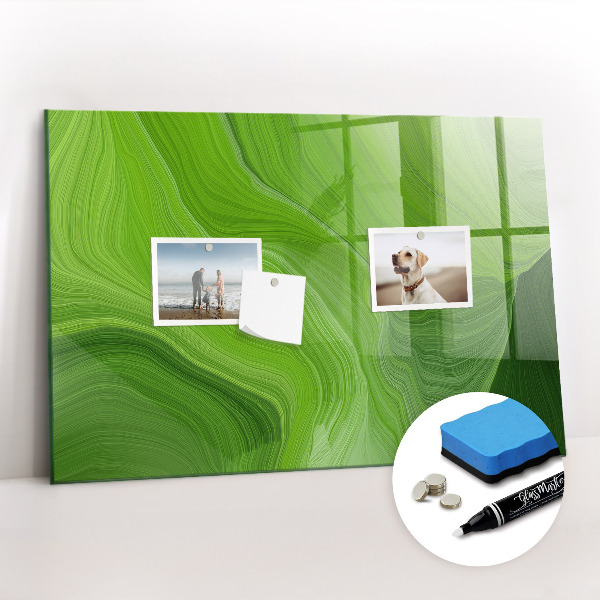 Glass dry erase board magnetic Modern waves