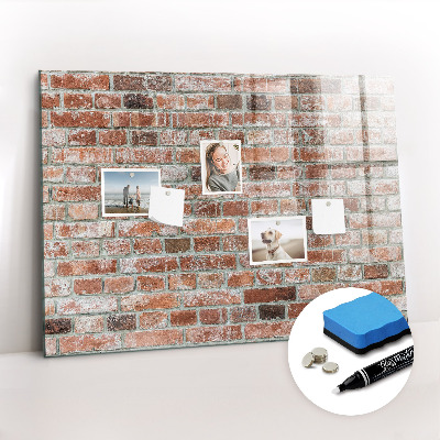Glass dry erase board magnetic Brick wall