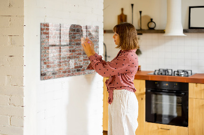 Glass dry erase board magnetic Brick wall