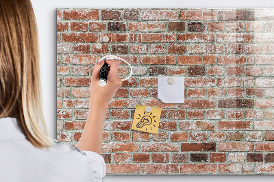Glass dry erase board magnetic Brick wall