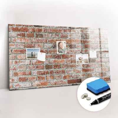 Glass dry erase board magnetic Brick wall