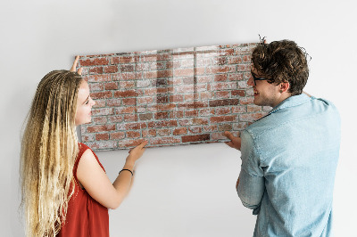 Glass dry erase board magnetic Brick wall