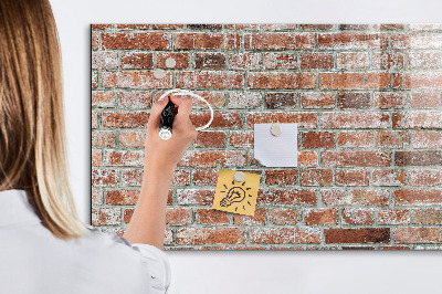Glass dry erase board magnetic Brick wall