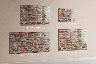 Glass dry erase board magnetic Brick wall