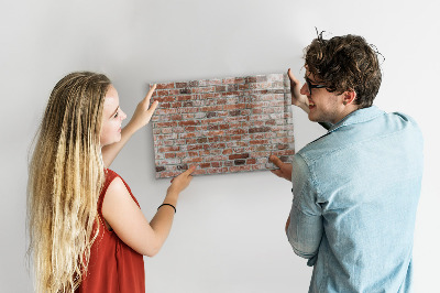 Glass dry erase board magnetic Brick wall