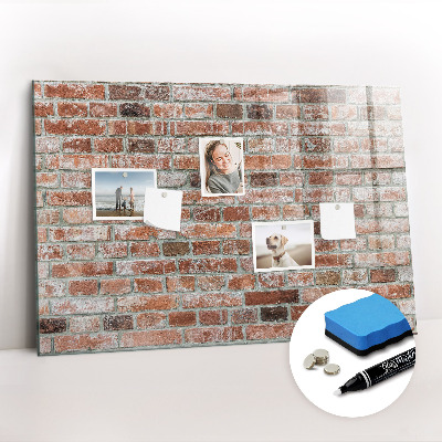 Glass dry erase board magnetic Brick wall