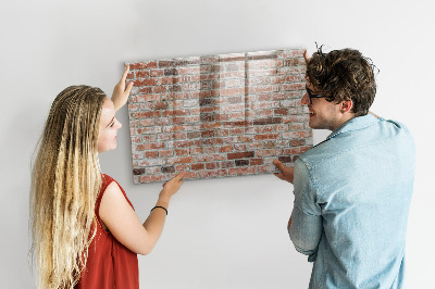 Glass dry erase board magnetic Brick wall