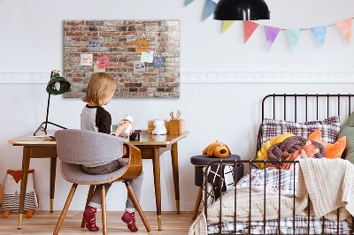 Glass dry erase board magnetic Brick wall