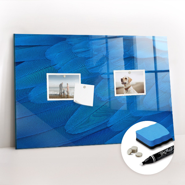 Glass dry erase board magnetic Bird feather