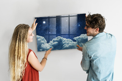 Magnetic dry erase board Night sky