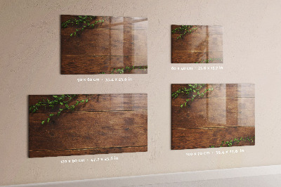 Magnetic glass board Rustic wood