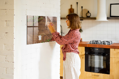 Magnetic marker board Rustic wood