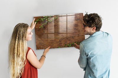Magnetic marker board Rustic wood