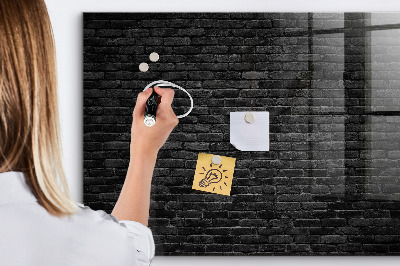 Magnetic board with magnets Dark brick wall