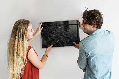 Magnetic board with magnets Dark brick wall