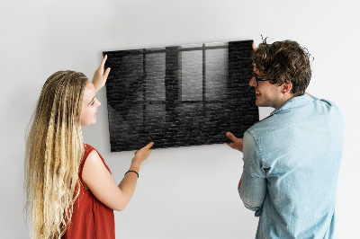 Magnetic board with magnets Dark brick wall