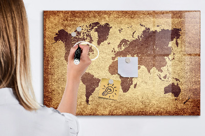 Magnetic marker board Old world map
