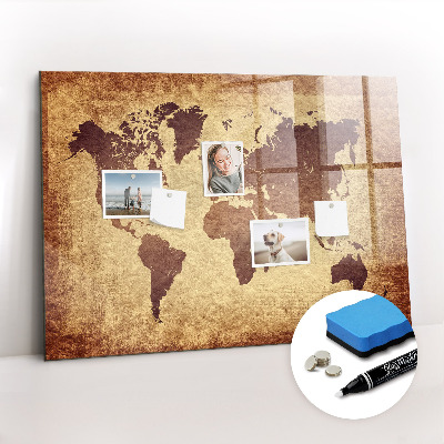 Magnetic marker board Old world map